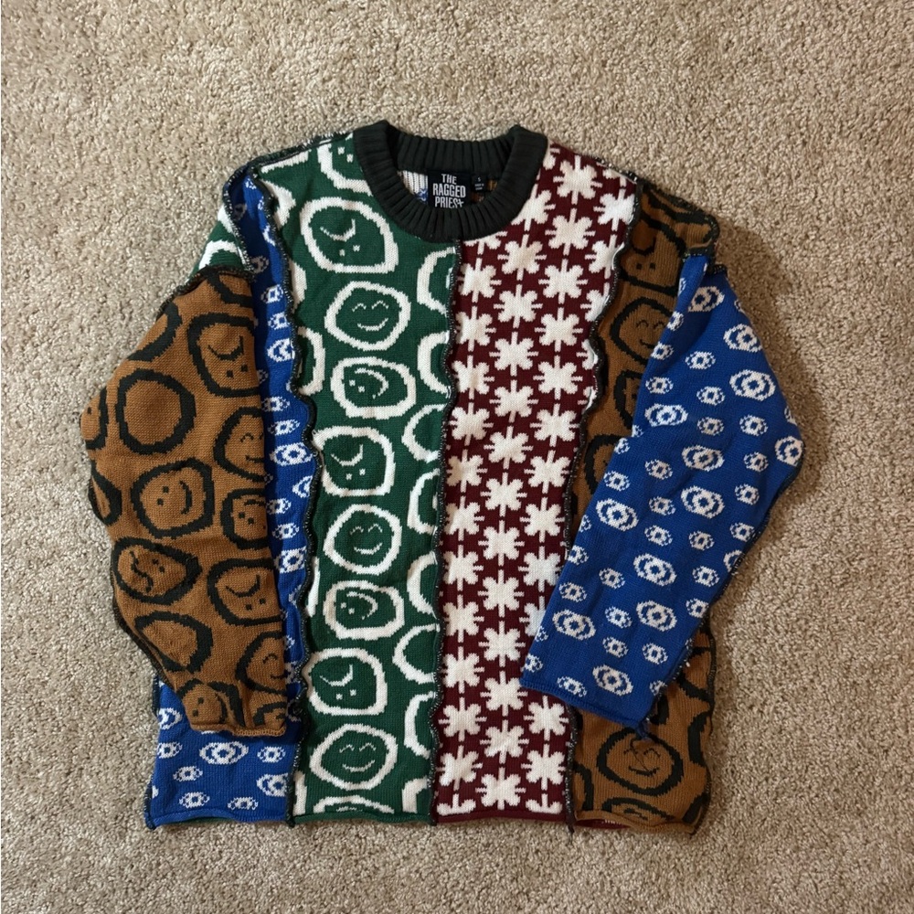 The Ragged Priest Multicolor Patterned Crewneck Sweater